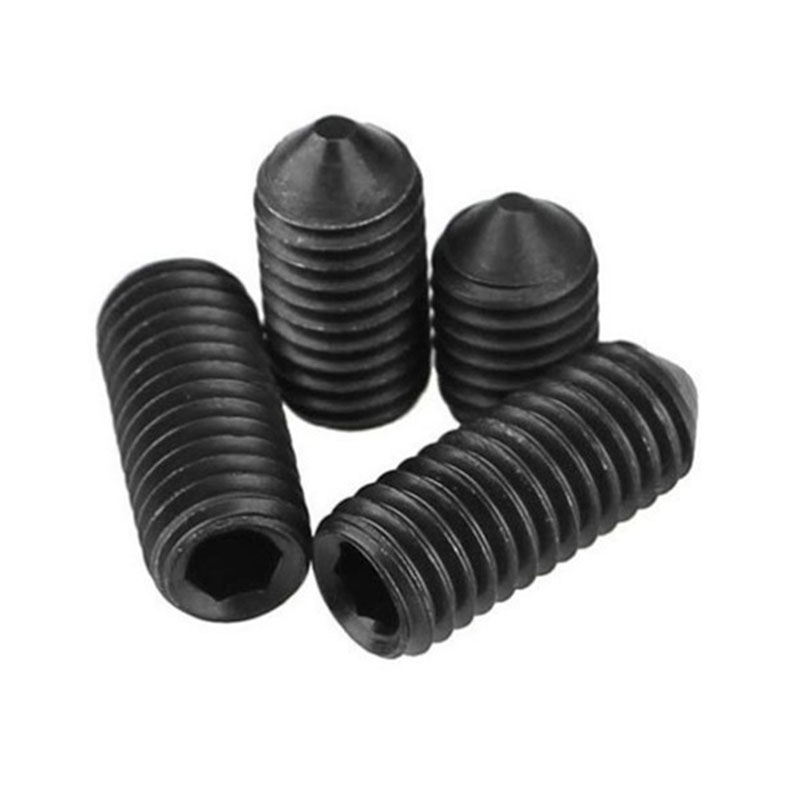 SCM435 สีดำ m3 din914 สกรูตัวหนอนปลายกรวย